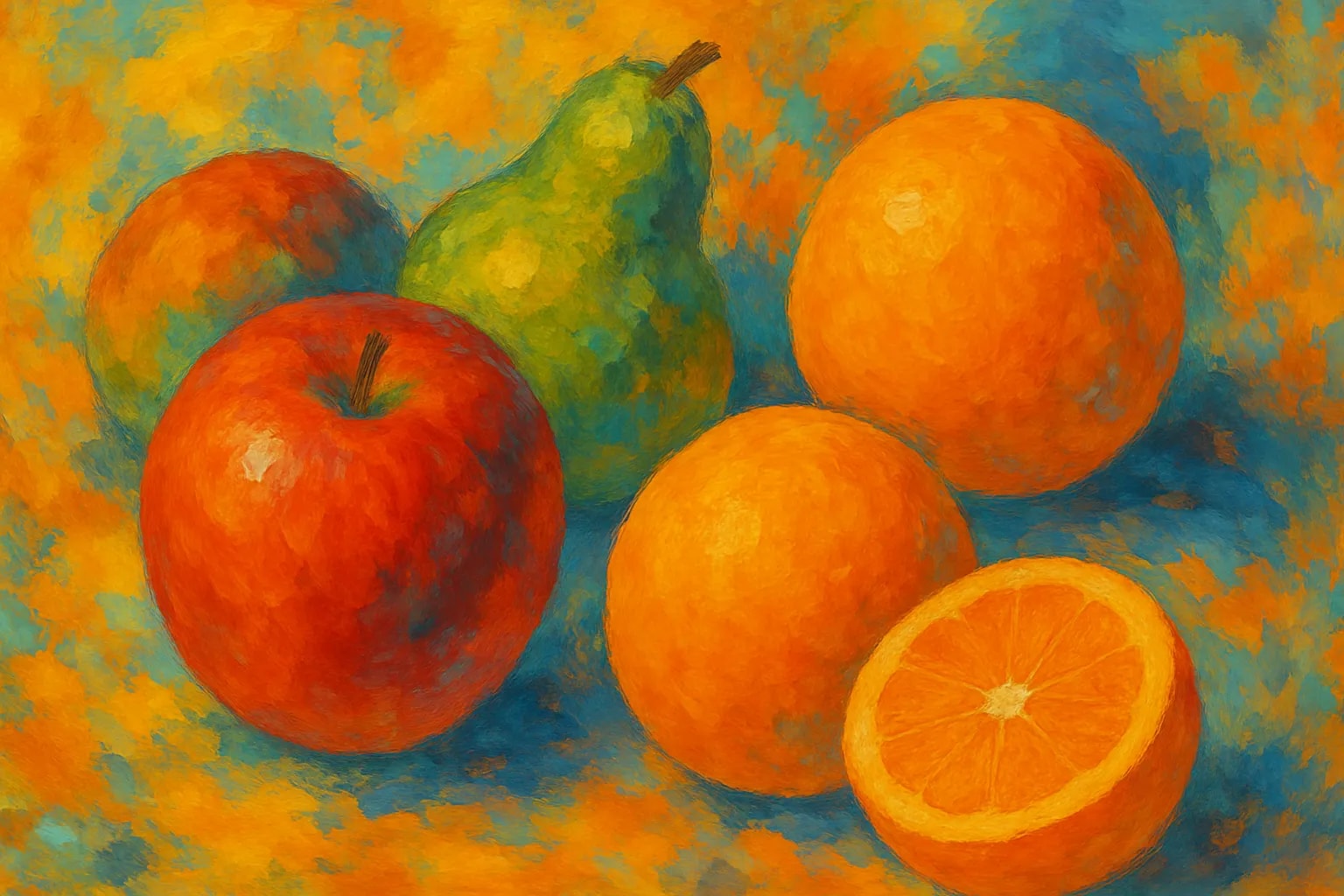 abstract samling av frukter